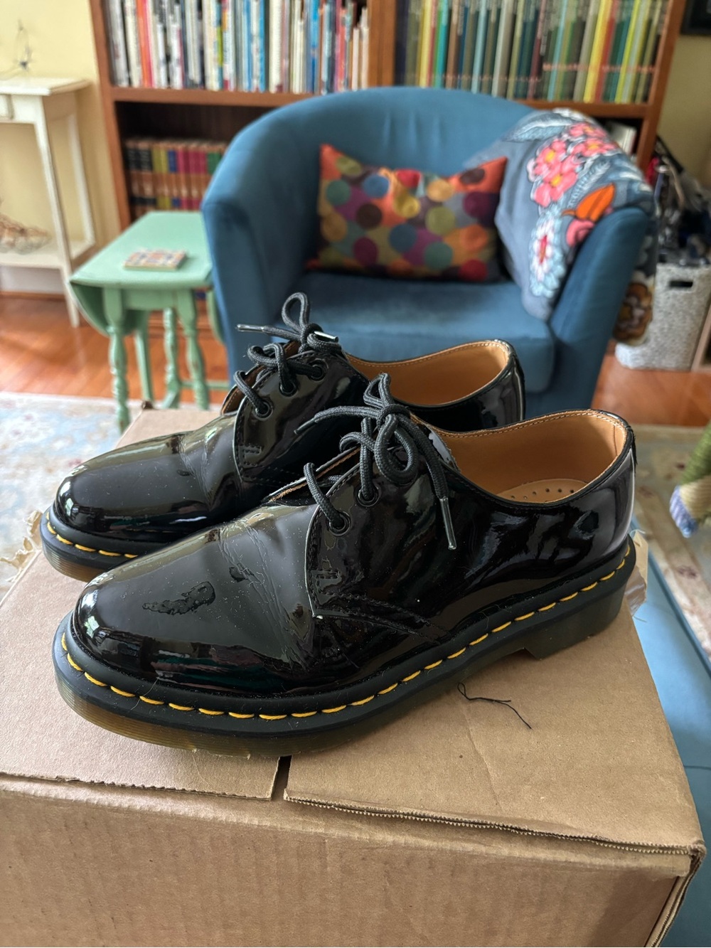 Dr. Martens 1461 Patent Leather Oxford Shoes Black Women's Size 7 (38)
